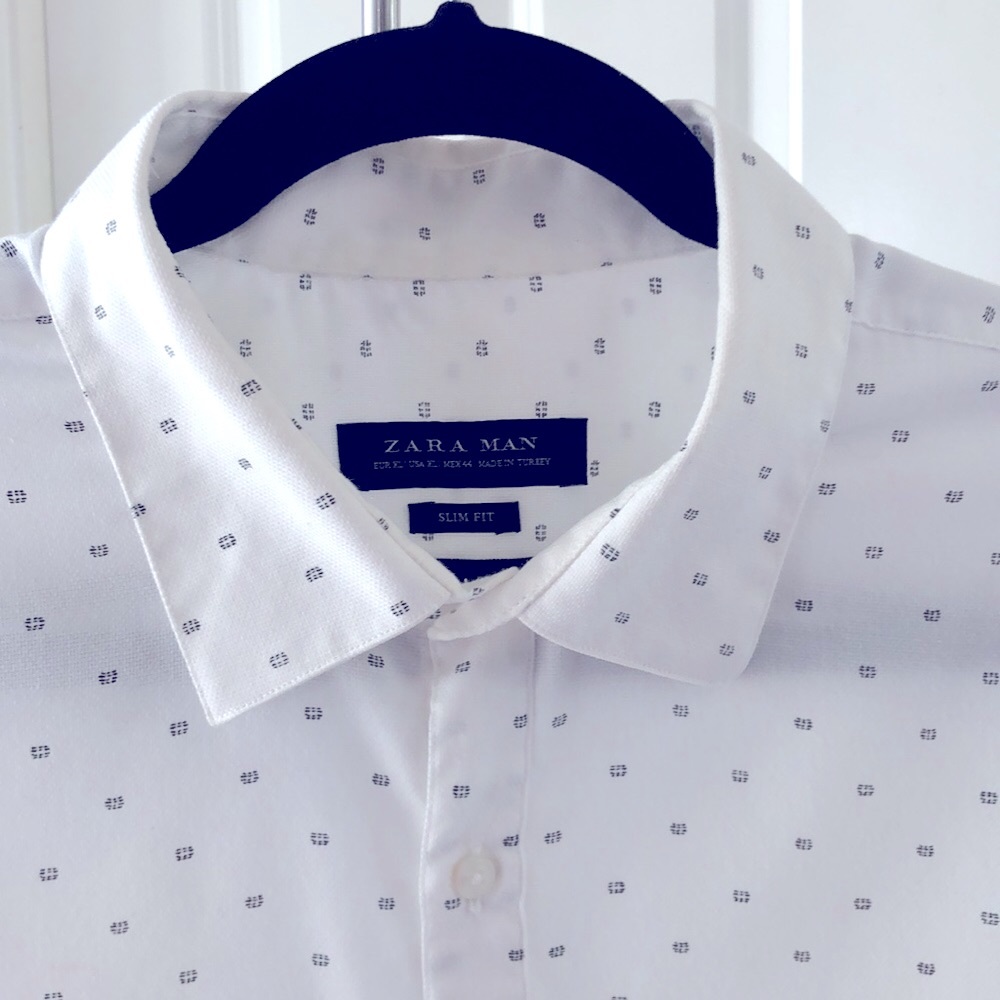 💥👕💥 Zara Man Textured Long sleeve button up, slim fit shirt